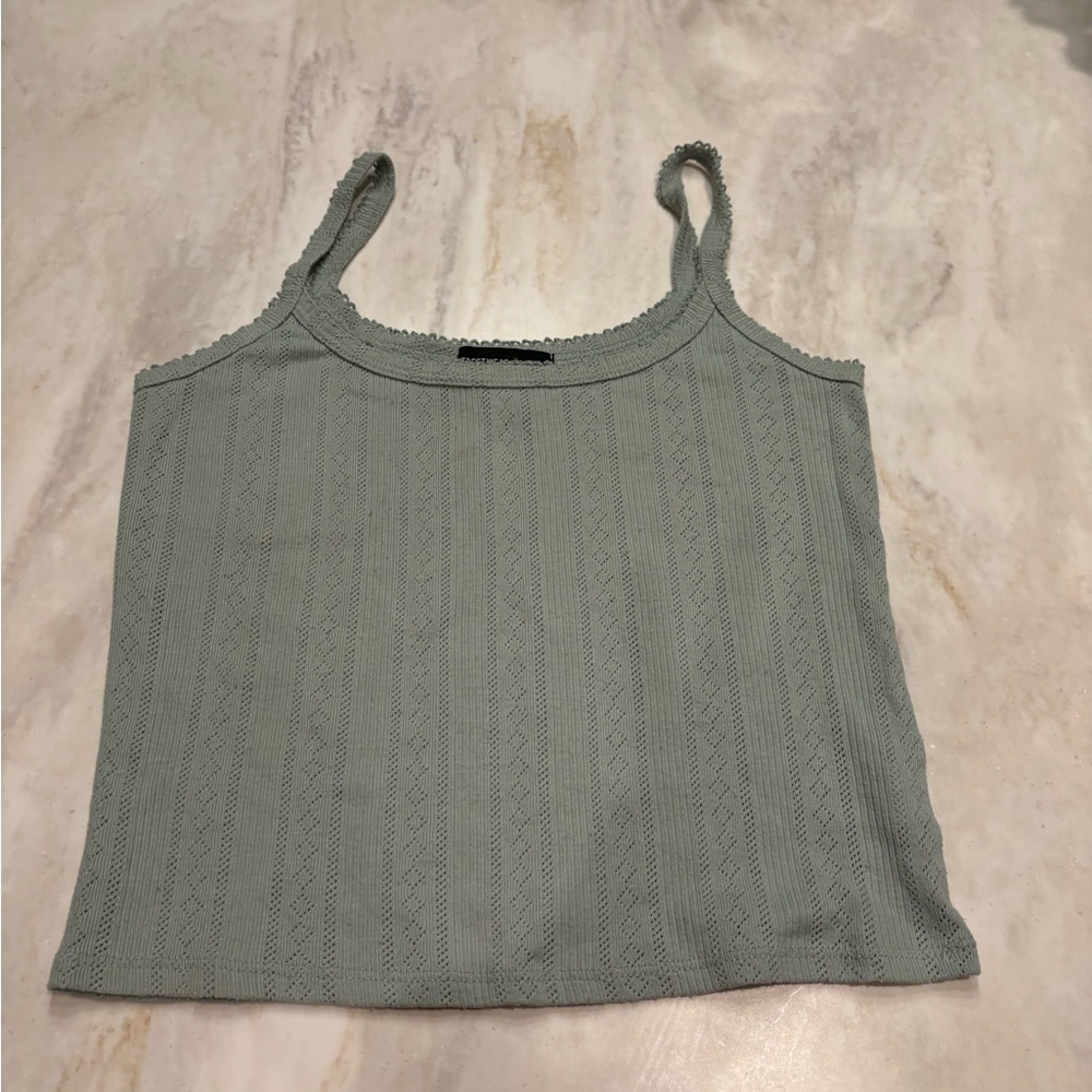 Sage Green Streetwear Society Lace Tank Top. Size Small.